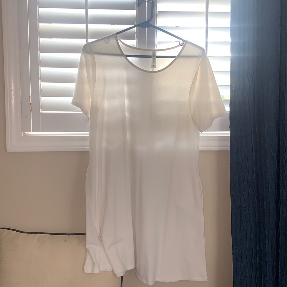 white flowy dress